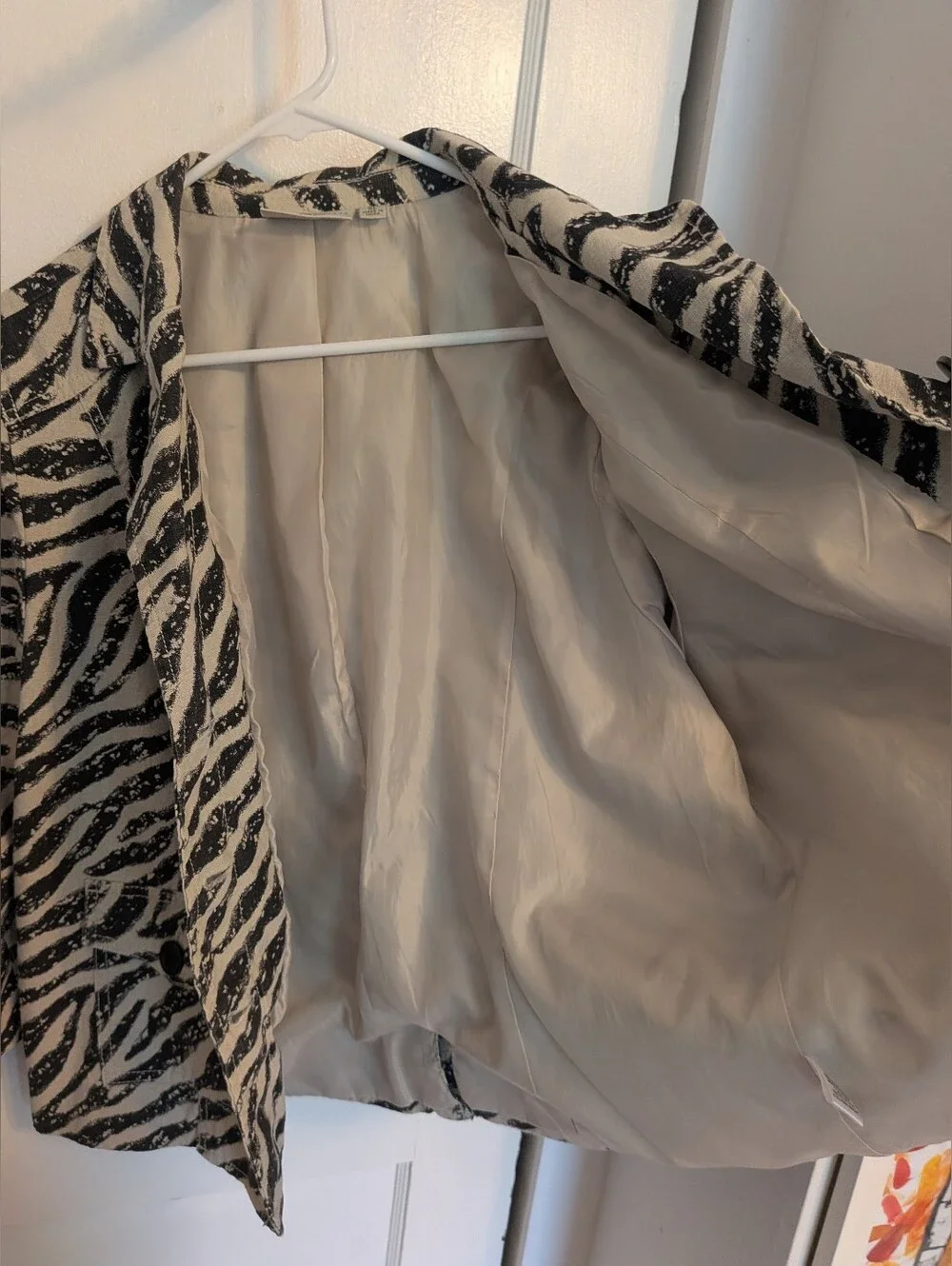 Studio Works Linen Blend Jacket Zebra Print XL